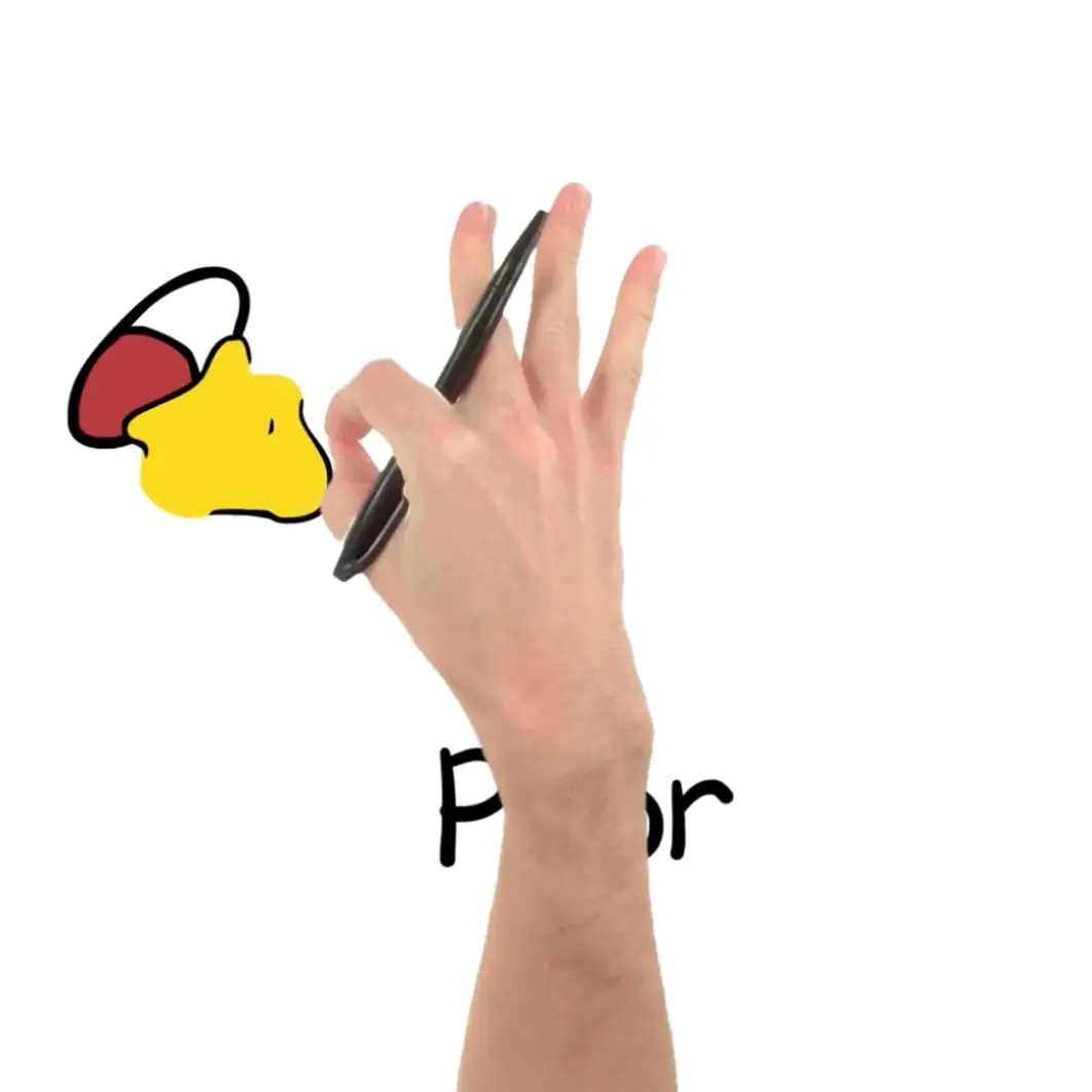 Hand drawing a whiteboard illustration with a marker